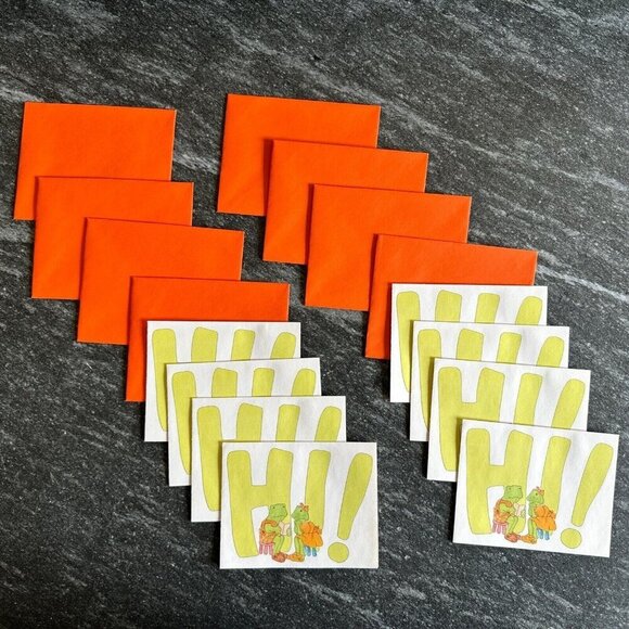 Vintage Hallmark Notes & Seals Frog Print with Envelopes Set of 8 (Opened Box) - Picture 1 of 8